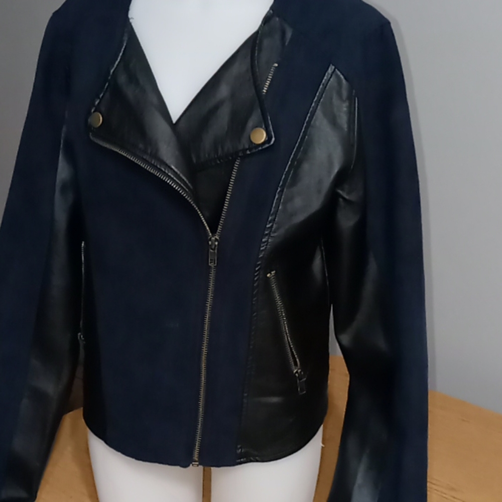 Shinestar faux leather jacket